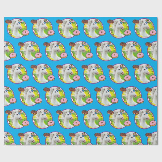 Einhorn mit Donuts Geschenkpapier (Flach)