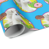 Einhorn mit Donuts Geschenkpapier (Rolleneckpunkt)