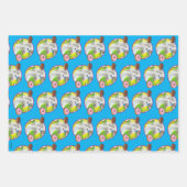 Einhorn mit Donuts Geschenkpapier Set (Vorderseite 3)