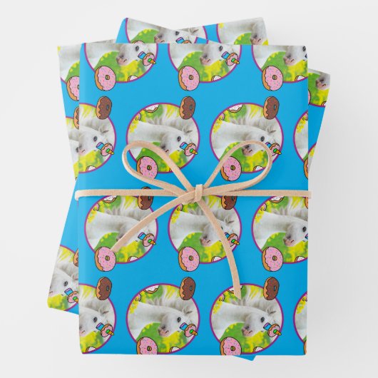 Einhorn mit Donuts Geschenkpapier Set (Beispiel)