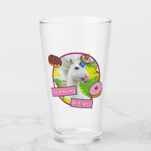 Einhorn mit Donuts Glas