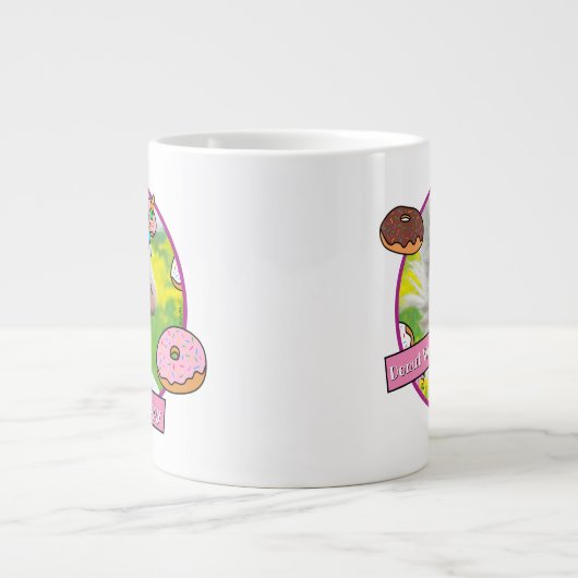 Einhorn mit Donuts Jumbo-Tasse (Vorderseite)