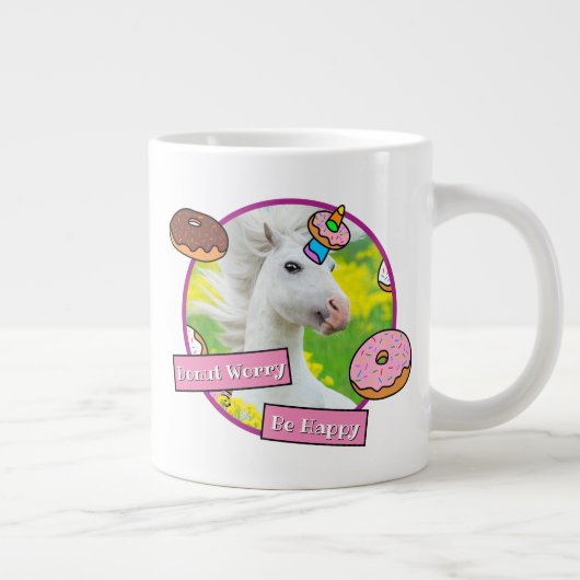 Einhorn mit Donuts Jumbo-Tasse (Rechts)
