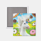 Einhorn mit Donuts Magnet (Vorderseite/Rückseite)