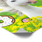 Einhorn mit Donuts Poster (Ecke)