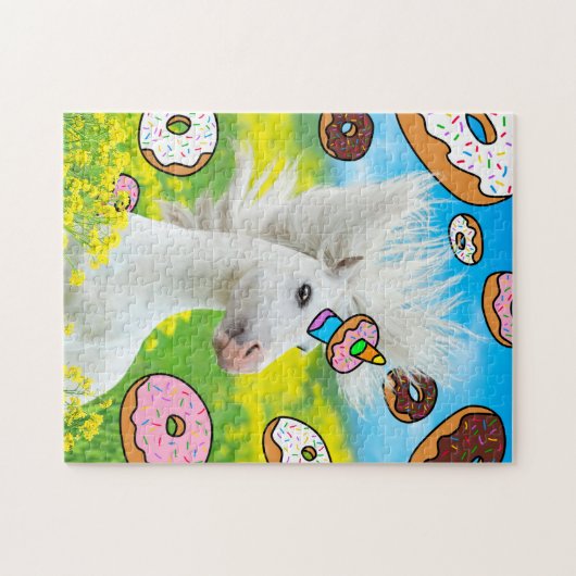 Einhorn mit Donuts Puzzle (Horizontal)