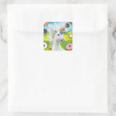 Einhorn mit Donuts Quadratischer Aufkleber (Tasche)