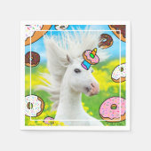 Einhorn mit Donuts Serviette (Vorderseite)