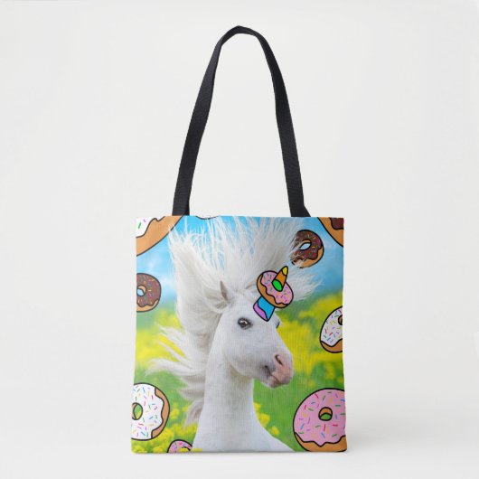Einhorn mit Donuts Tasche (Vorderseite)