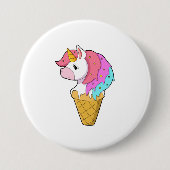 Einhorn mit Eiscreme Button (Vorderseite)