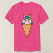 Einhorn mit Eiscreme-Eis T-Shirt (Design vorne)