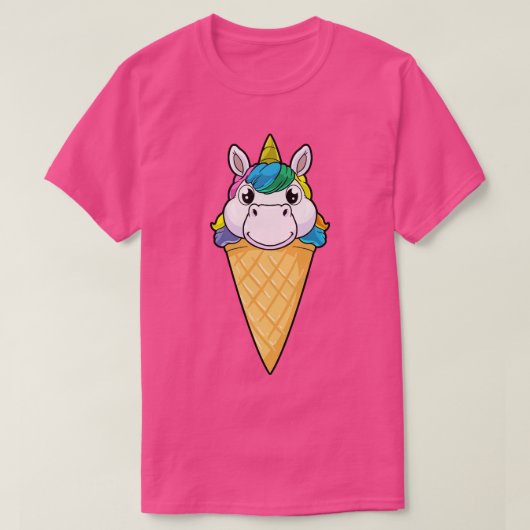Einhorn mit Eiscreme-Eis T-Shirt (Design vorne)