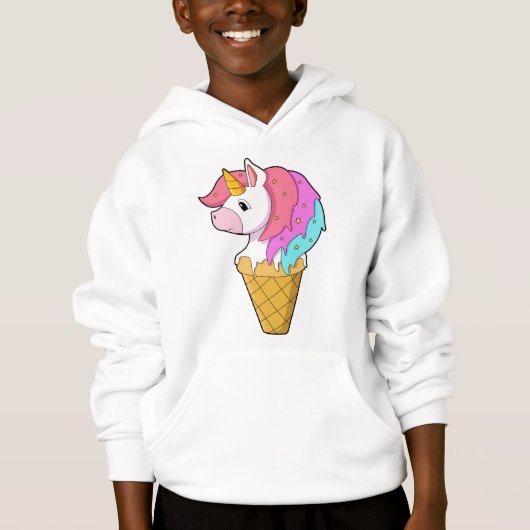 Einhorn mit Eiscreme Hoodie (Vorderseite)
