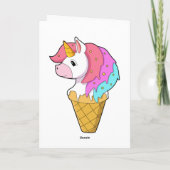 Einhorn mit Eiscreme Karte (Rückseite)