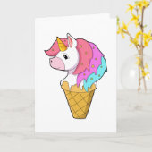 Einhorn mit Eiscreme Karte (Gelbe Blume)