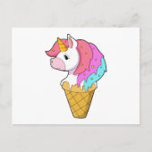 Einhorn mit Eiscreme Postkarte (Vorderseite)