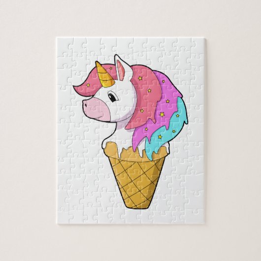 Einhorn mit Eiscreme Puzzle (Vertikal)