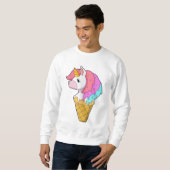 Einhorn mit Eiscreme Sweatshirt (Vorne ganz)