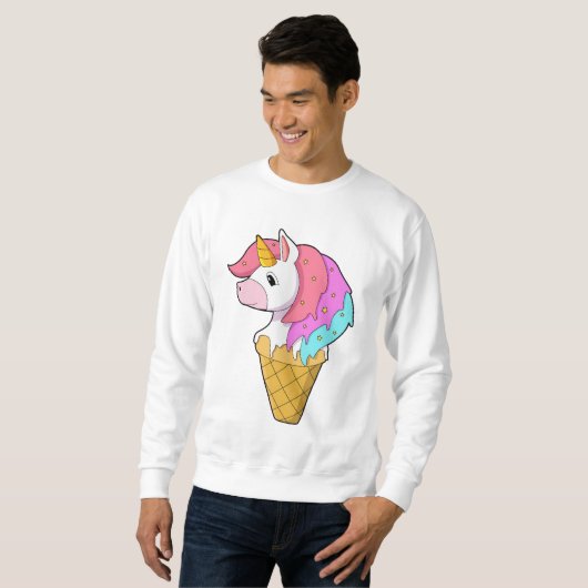 Einhorn mit Eiscreme Sweatshirt (Vorne ganz)