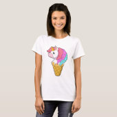 Einhorn mit Eiscreme T-Shirt (Vorne ganz)