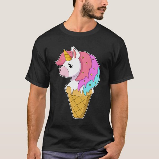 Einhorn mit Eiscreme T-Shirt (Vorderseite)