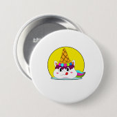 Einhorn mit Eistüte Button (Vorne & Hinten)