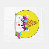 Einhorn mit Eistüte Fleecedecke (Vorderseite (Horizontal))