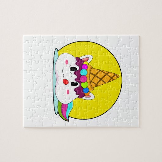 Einhorn mit Eistüte Puzzle (Horizontal)