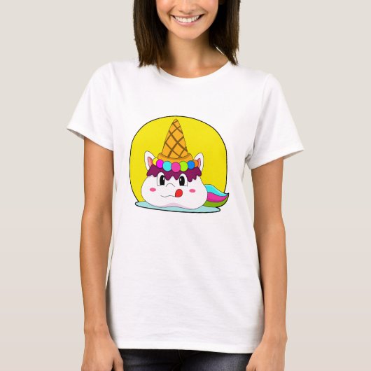 Einhorn mit Eistüte T-Shirt (Vorderseite)