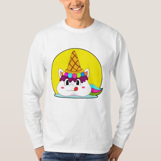 Einhorn mit Eistüte T-Shirt (Vorderseite)