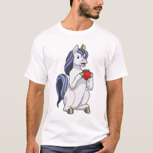 Einhorn mit Erdbeerobst T-Shirt