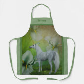Einhorn mit Fantasie-Blume Personalisiert Schürze (Vorderseite)