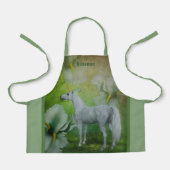 Einhorn mit Fantasie-Blume Personalisiert Schürze (Vorderseite)