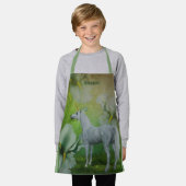 Einhorn mit Fantasie-Blume Personalisiert Schürze (Getragen)