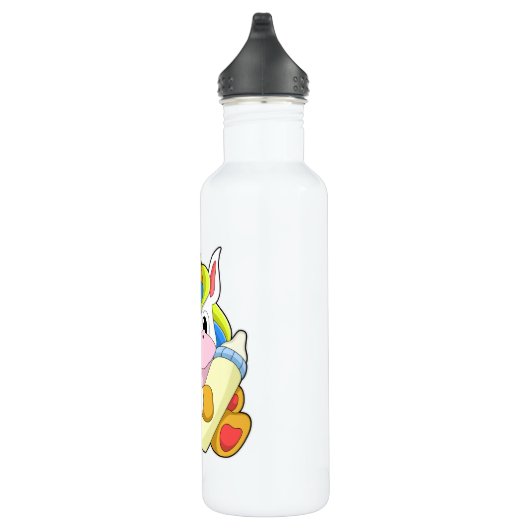 Einhorn mit Flasche Milch Edelstahlflasche (Rechts)