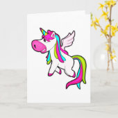 Einhorn mit Flügeln Karte (Gelbe Blume)