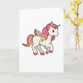 Einhorn mit Flügeln Karte (Gelbe Blume)