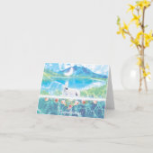 Einhorn mit geklappter Grußkarte für Rose Karte (Gelbe Blume)