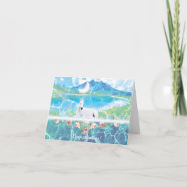 Einhorn mit geklappter Grußkarte für Rose Karte