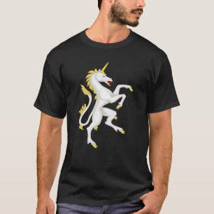 Einhorn mit goldenem Horn und Endstück T-Shirt