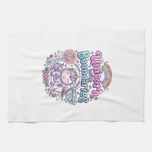 Einhorn mit Grenzen Charmante Bekleidung Grafik_1 Geschirrtuch