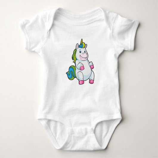 Einhorn mit großem Bauch Baby Strampler (Vorderseite)