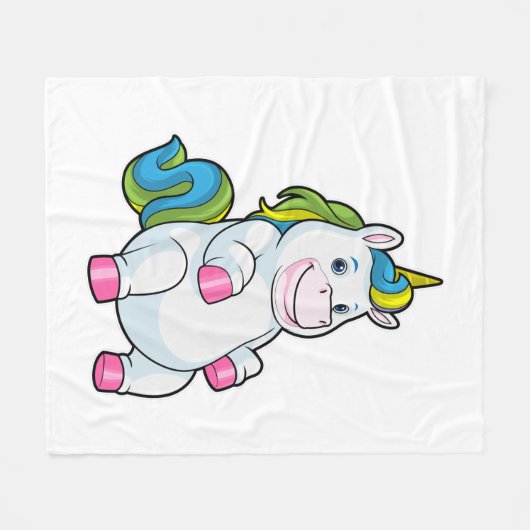 Einhorn mit großem Bauch Fleecedecke (Vorderseite (Horizontal))