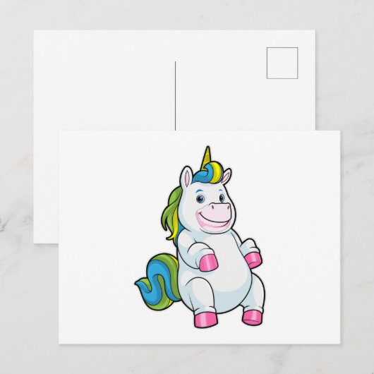 Einhorn mit großem Bauch Postkarte (Vorne/Hinten)
