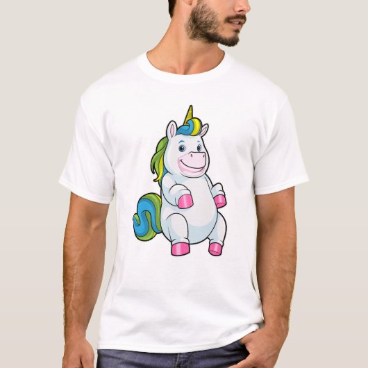 Einhorn mit großem Bauch T-Shirt (Vorderseite)