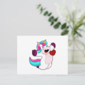 Einhorn mit Herz Postkarte (Stehend Vorderseite)