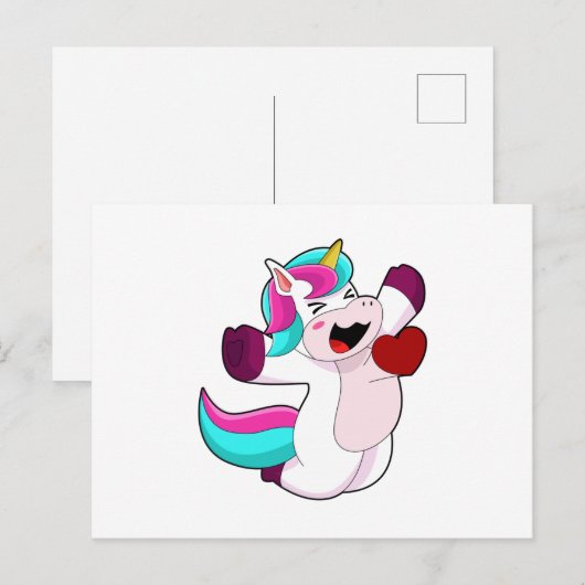 Einhorn mit Herz Postkarte (Vorne/Hinten)