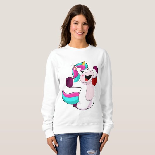 Einhorn mit Herz Sweatshirt (Vorne ganz)