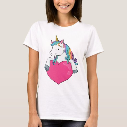 Einhorn mit Herz T-Shirt (Vorderseite)