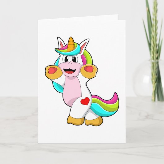 Einhorn mit Herztattoo Karte (Vorderseite)